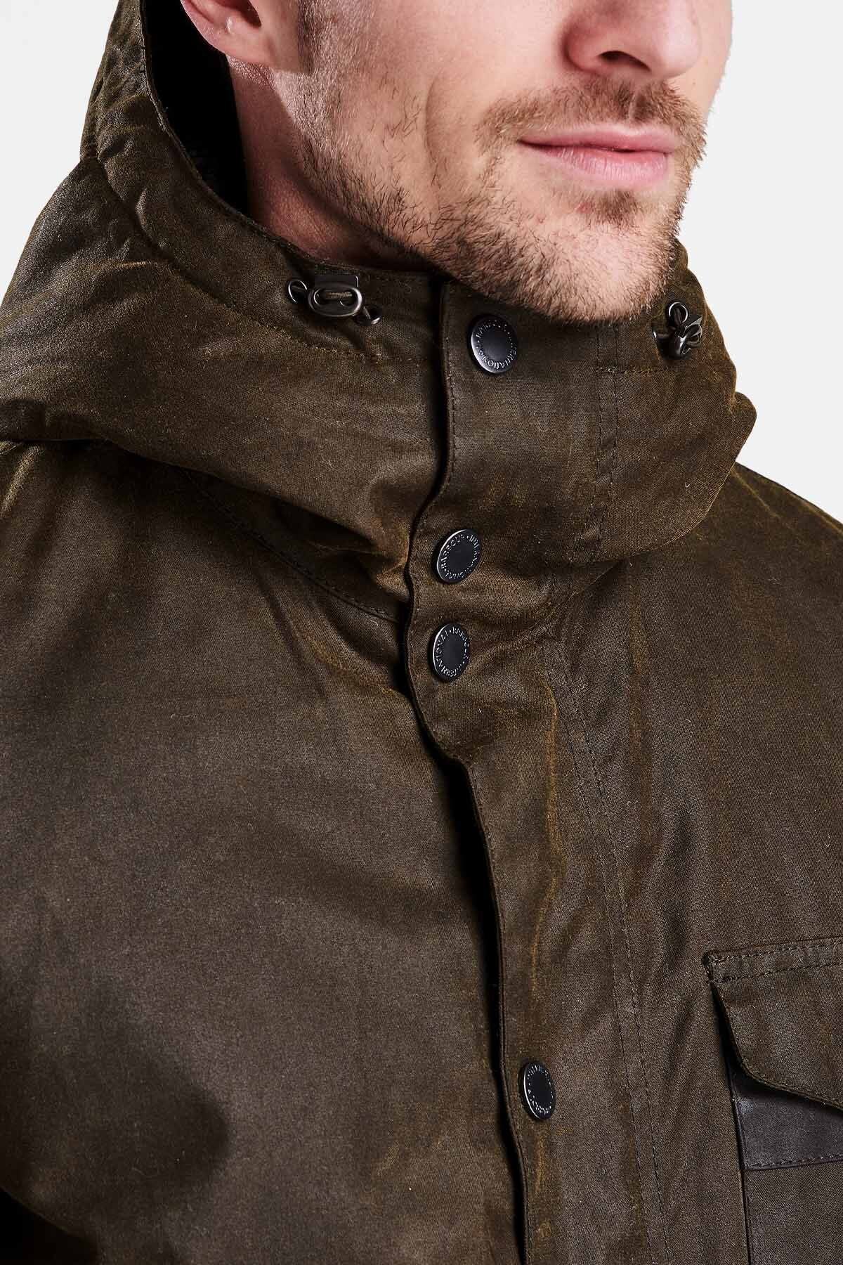 Barbour International capospalla uomo kevlar wax jacket wax cot outw MWX1372-OL51 - immagine 5