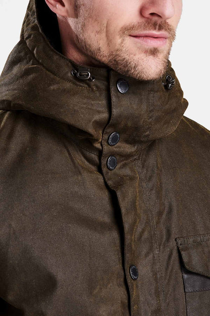 Barbour International capospalla uomo kevlar wax jacket wax cot outw MWX1372-OL51 - immagine 5