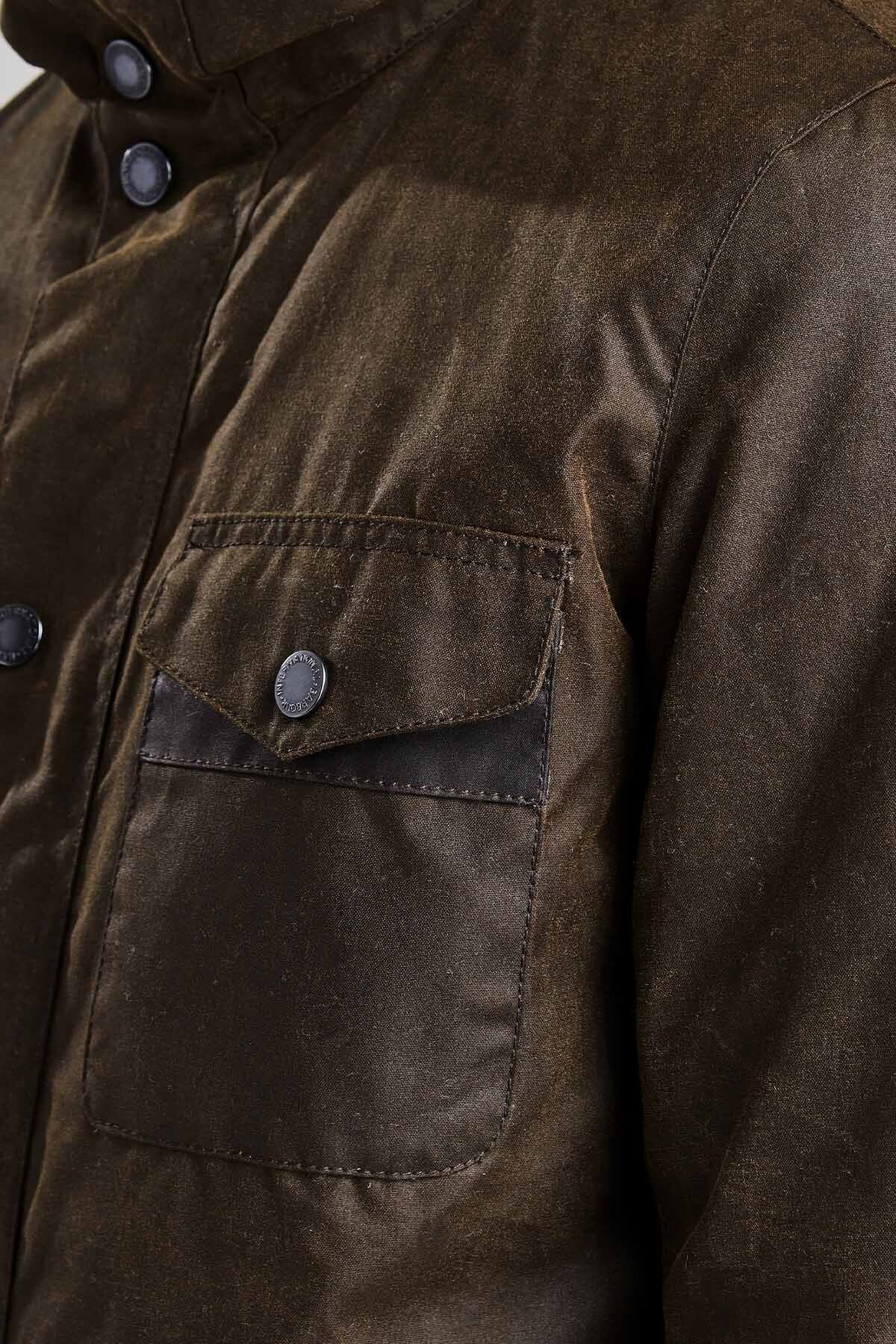 Barbour International capospalla uomo kevlar wax jacket wax cot outw MWX1372-OL51 - immagine 6