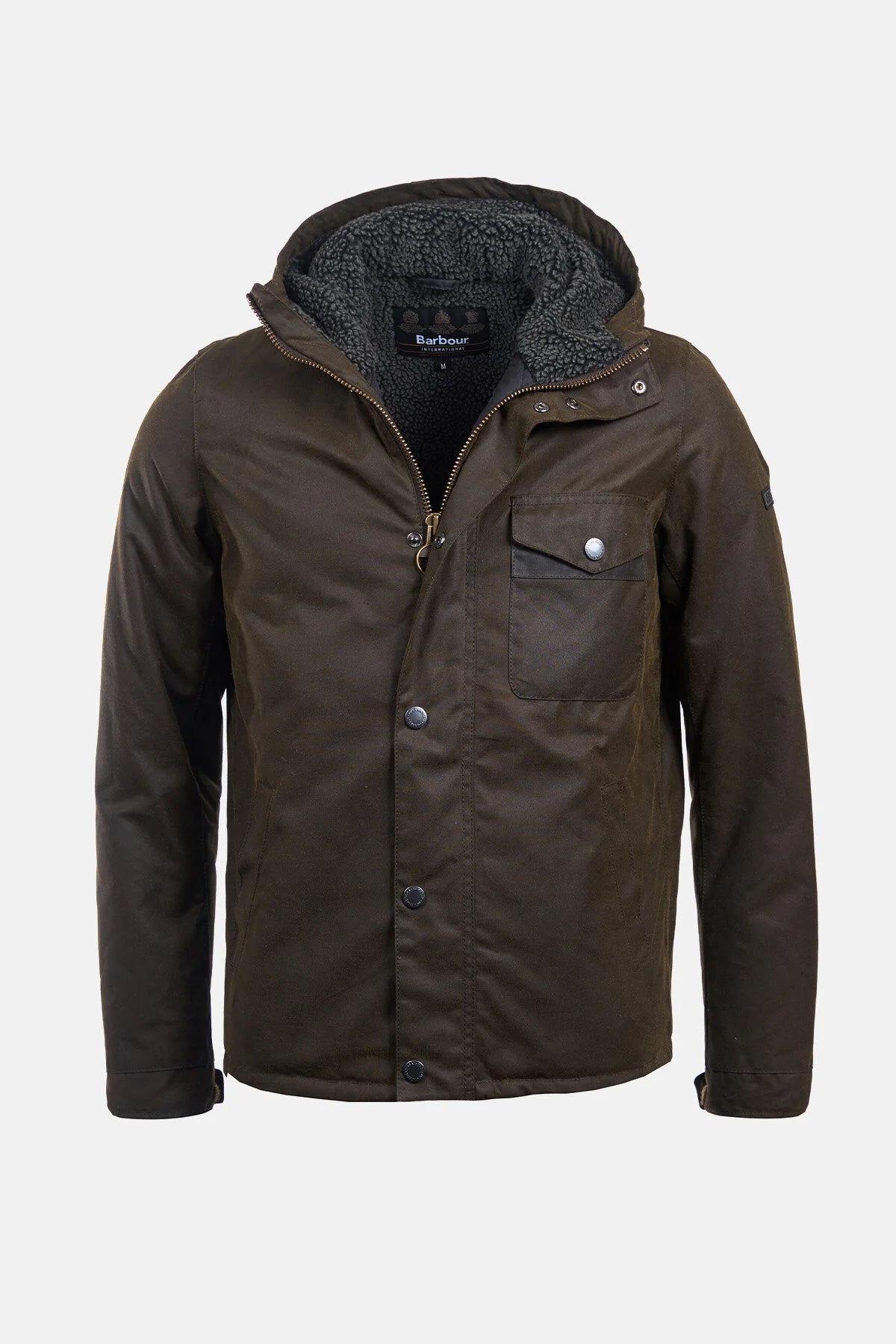 Barbour International capospalla uomo kevlar wax jacket wax cot outw MWX1372-OL51 - immagine 7