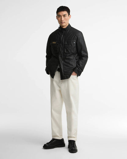 Barbour International capospalla uomo winter merton wax jacket wax cot outw MWX2601-BK11