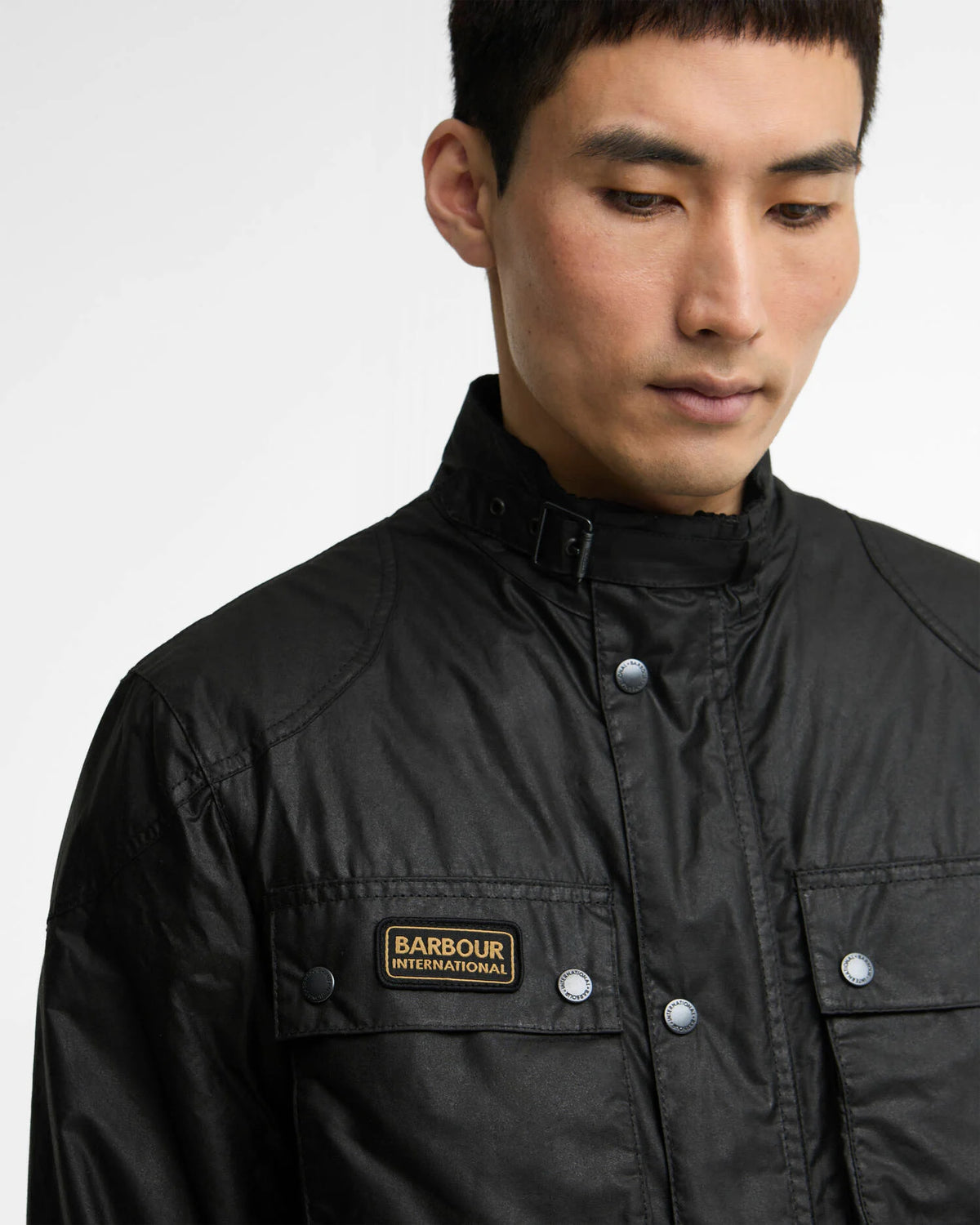 Barbour International capospalla uomo winter merton wax jacket wax cot outw MWX2601-BK11