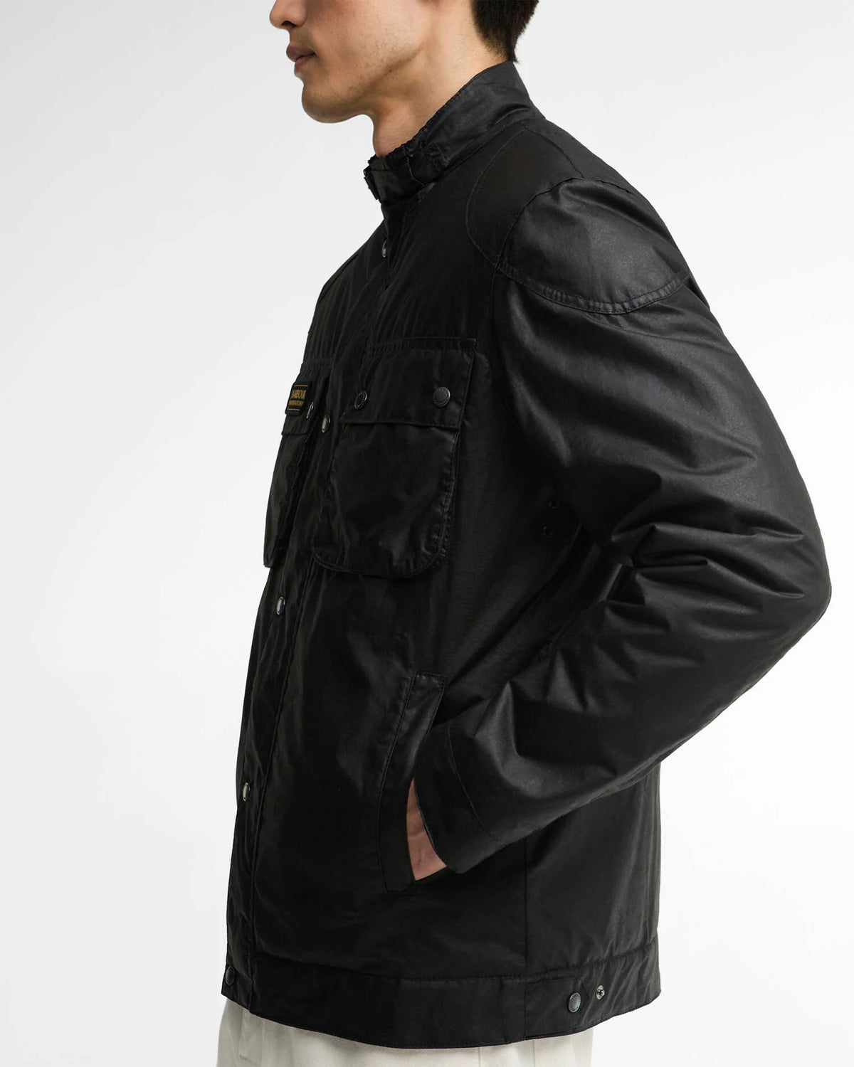 Barbour International capospalla uomo winter merton wax jacket wax cot outw MWX2601-BK11