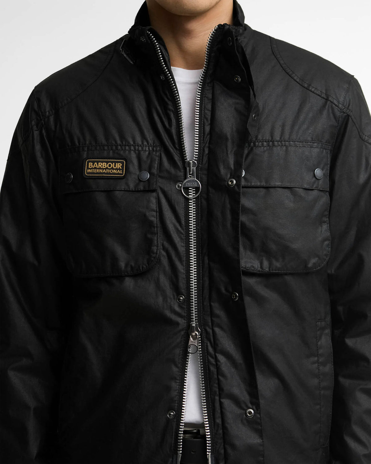 Barbour International capospalla uomo winter merton wax jacket wax cot outw MWX2601-BK11