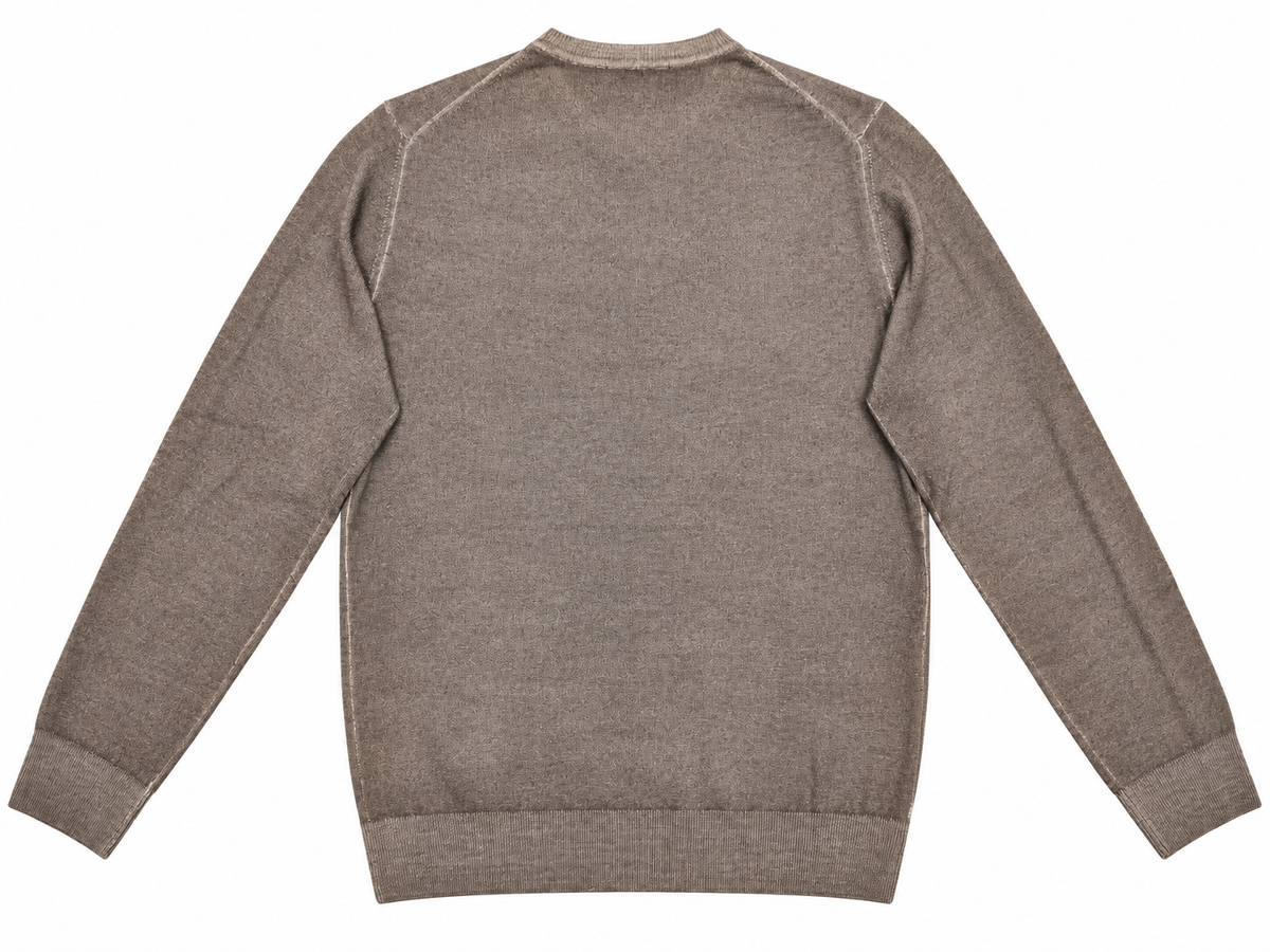 PrIvati Firenze Maglia uomo Girocollo fin 14 tinta acidato FX1130/001 MORO - immagine 2