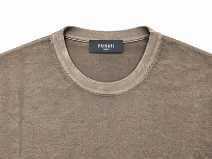 PrIvati Firenze Maglia uomo Girocollo fin 14 tinta acidato FX1130/001 MORO - immagine 3