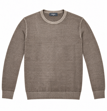PrIvati Firenze Maglia uomo Girocollo fin 14 tinta acidato FX1130/001 MORO - immagine 1