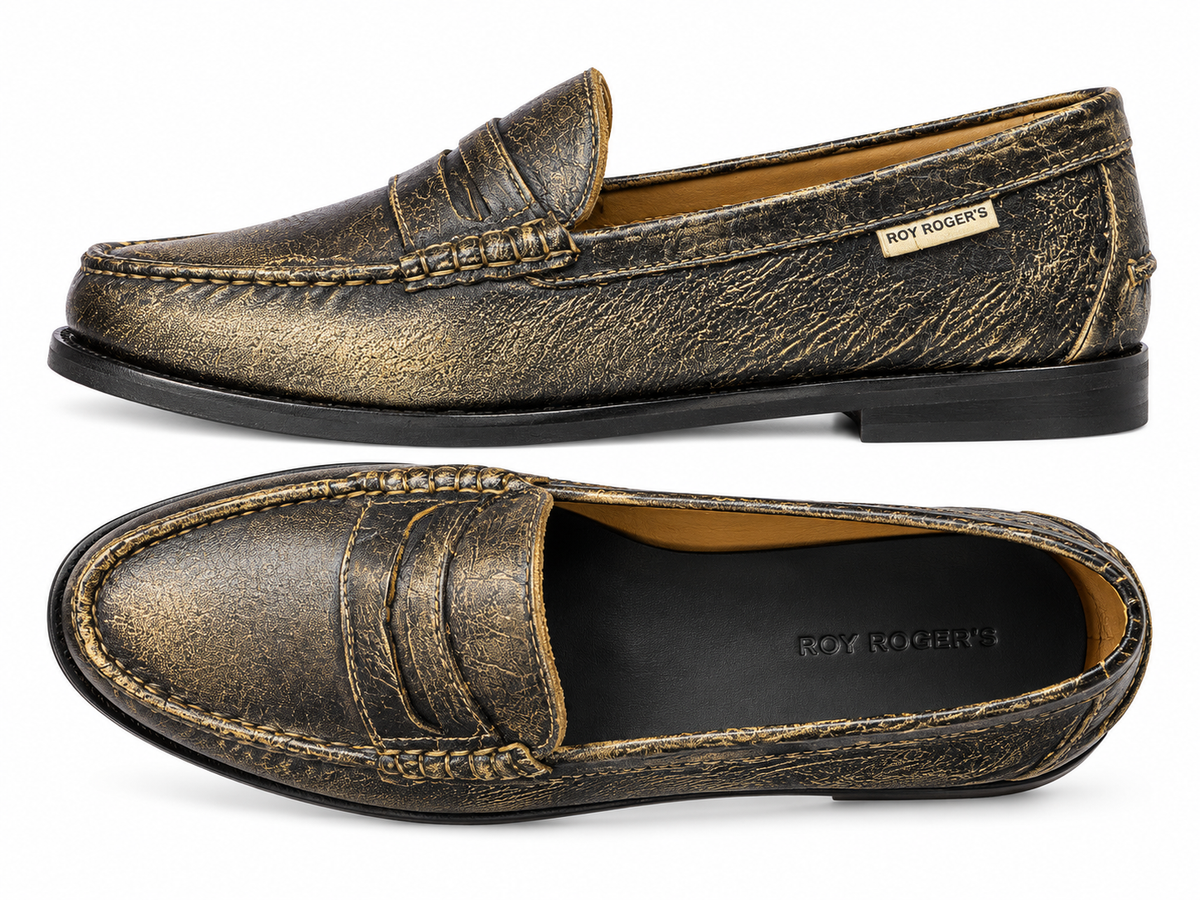 Roy Roger's scarpe donna Penny Loapher OLD GLORY Worn leather ROG0107CV42XXXX C0020