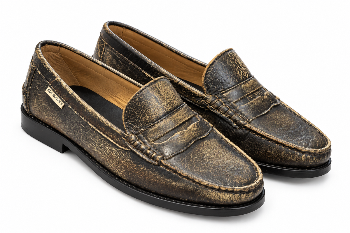Roy Roger's scarpe donna Penny Loapher OLD GLORY Worn leather ROG0107CV42XXXX C0020