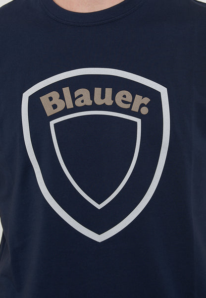 Blauer T-shirt Uomo Hallet – Manica Corta con Stampa Frontale e Logo