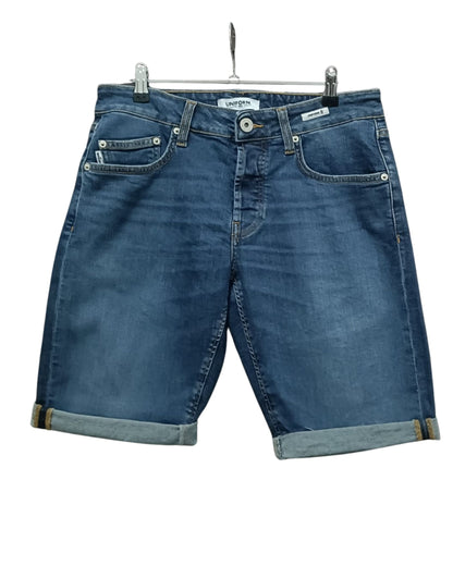 Uniform bermuda uomo Sunny comfort blue denim 11 oz regular fit fronte