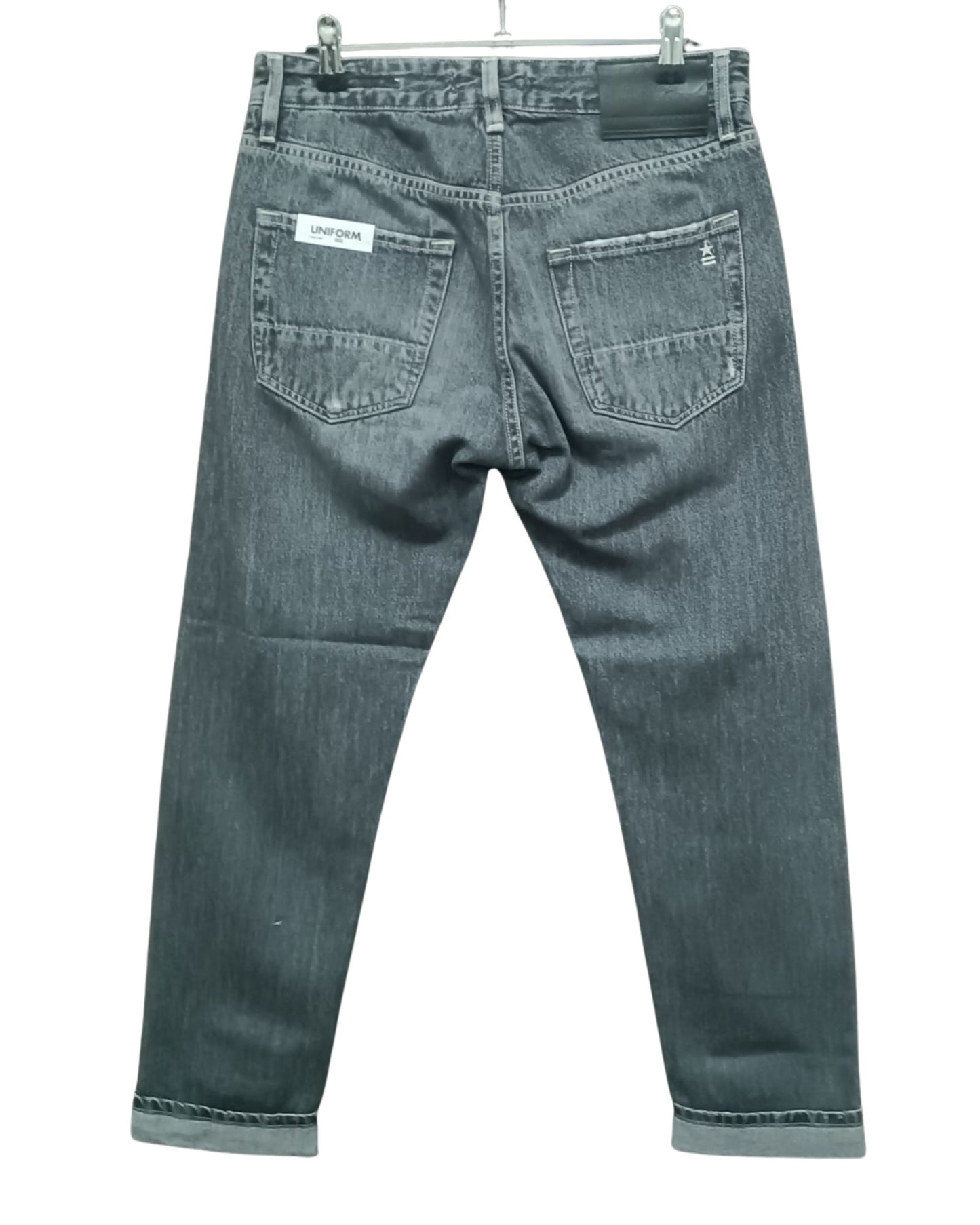 Uniform jeans uomo Danny black denim retro regular cropped