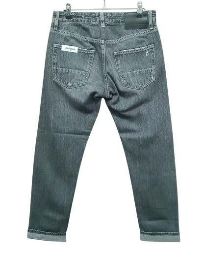 Uniform jeans uomo Danny black denim retro regular cropped