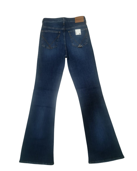 jeans donna Roy Roger’s New Roy denim blu flare vista posteriore