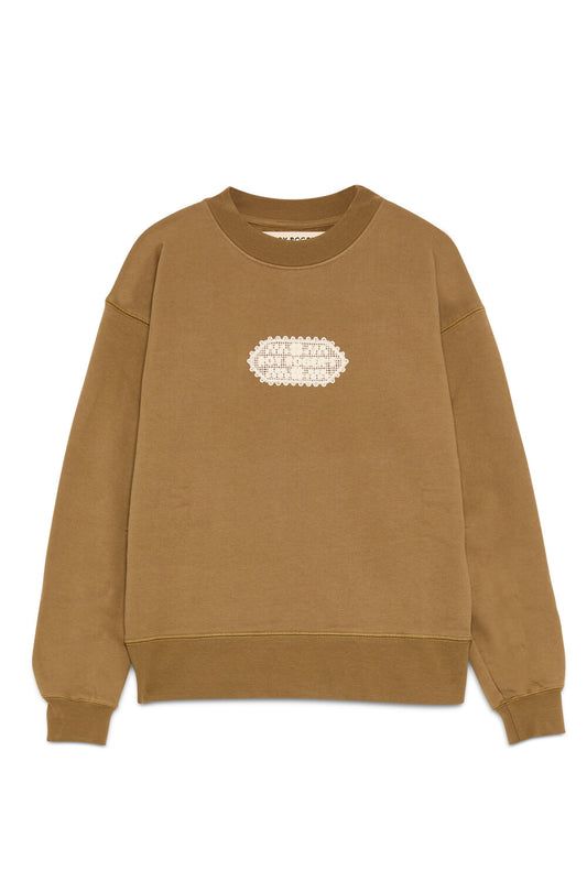 Roy Roger's felpa donna  Crew neck OLD GLORY Diagonal sweater Doily