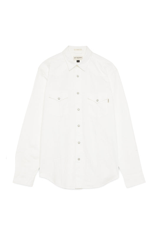 Roy Roger's camicia uomo martin man oxford washed white