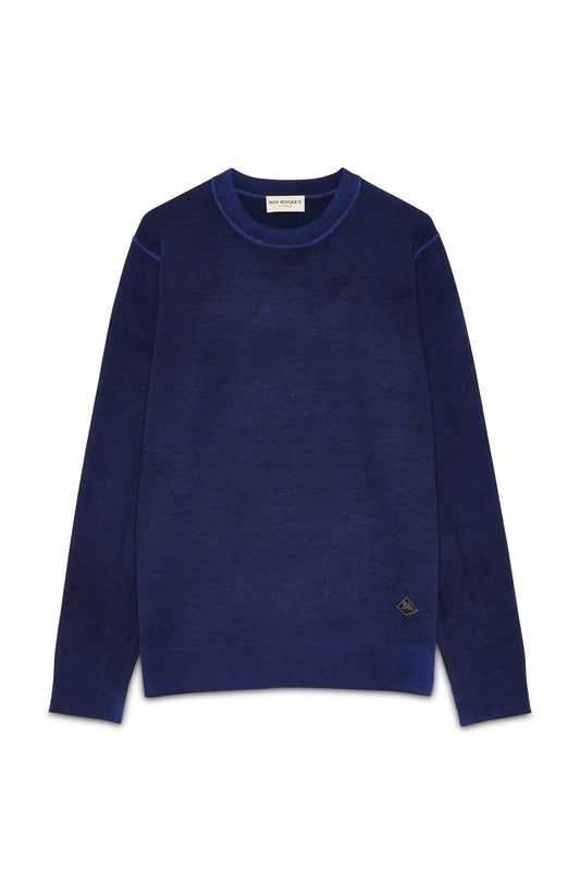 Roy Roger's maglia uomo Crew Neck MAN Merino wool printed.