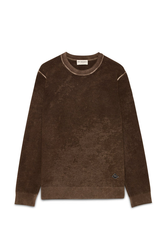 Roy Roger's maglia uomo Crew Neck MAN Merino wool printed.