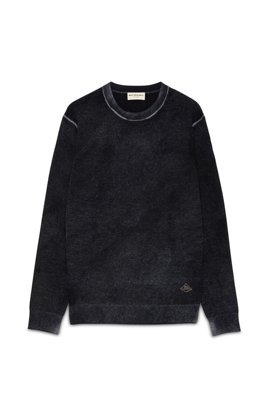 Roy Roger's maglia uomo Crew Neck MAN Merino wool printed.