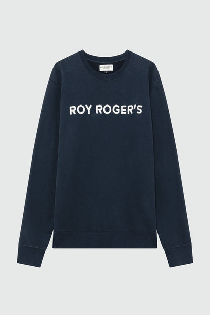 Roy Roger's Felpa uomo girocollo in lana con ricamo