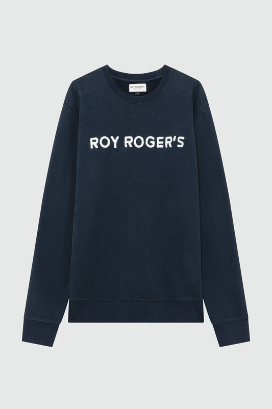 Roy Roger's Felpa uomo girocollo in lana con ricamo