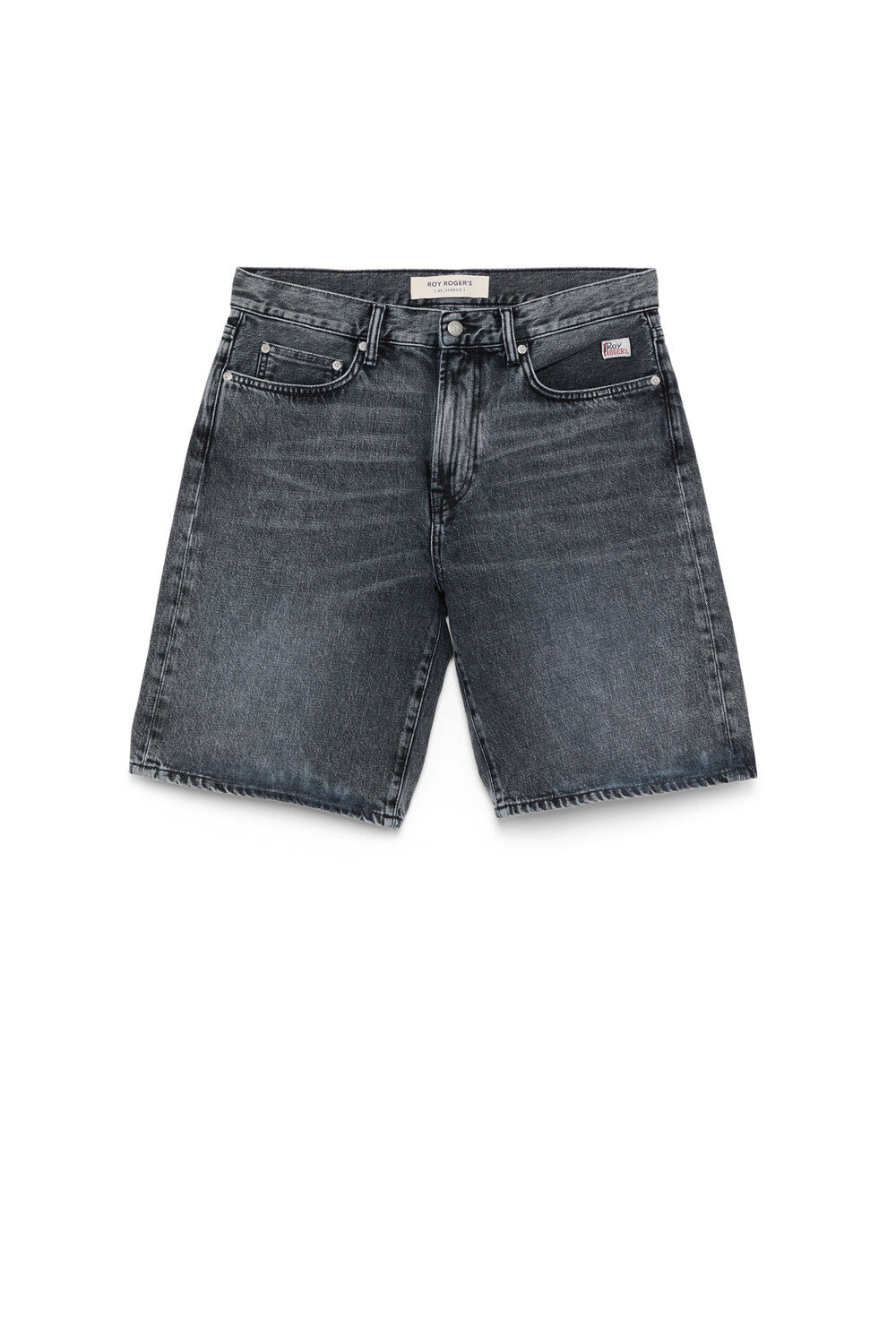 Bermuda uomo Roy Roger’s Cult Wide RE-SEARCH denim nero vista frontale