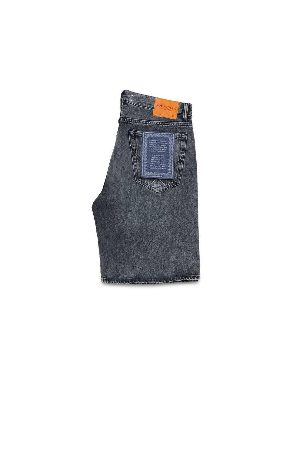 Bermuda Roy Roger’s RE-SEARCH denim black dettaglio laterale