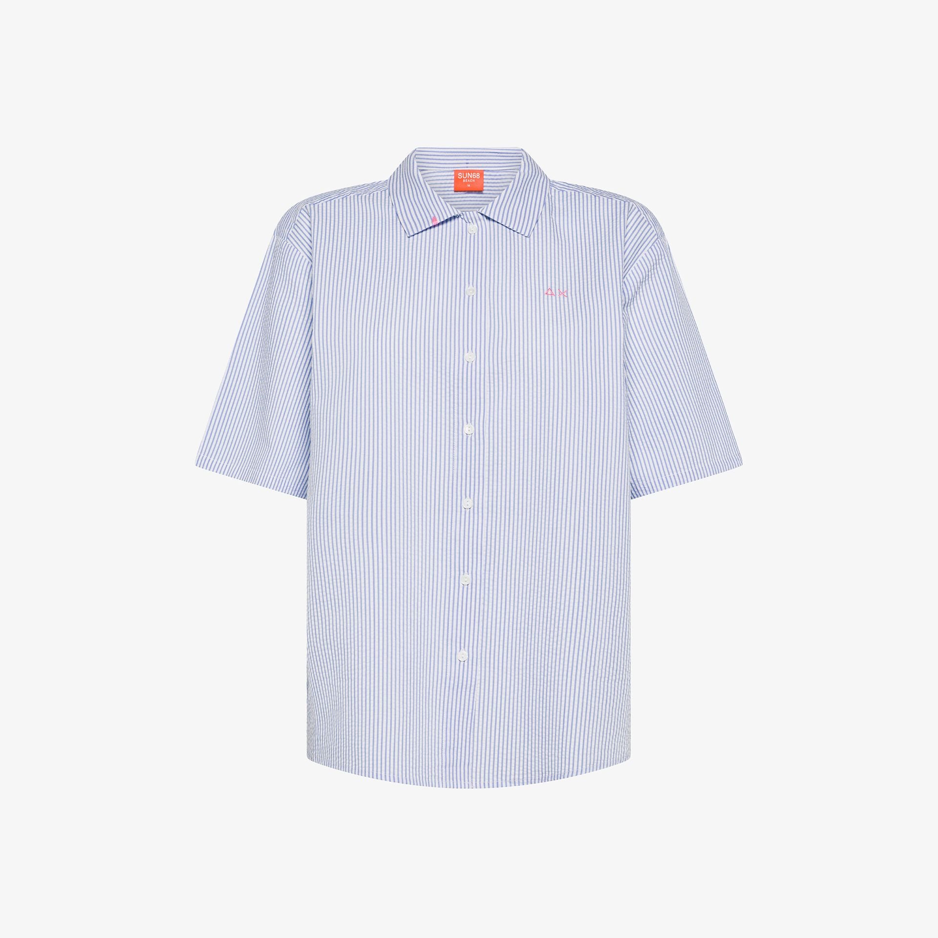 camicia donna sun68 righe bianco azzurro