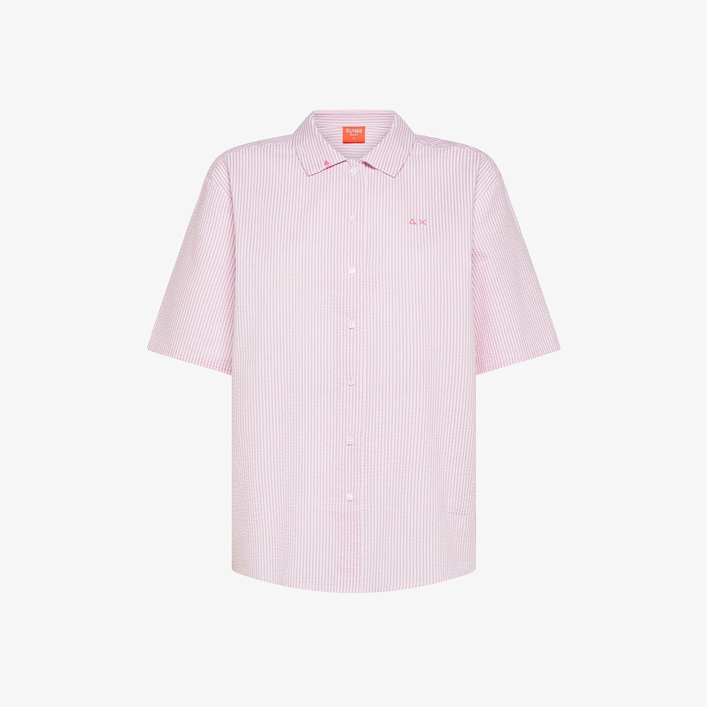 camicia donna sun68 righe bianco fuxia