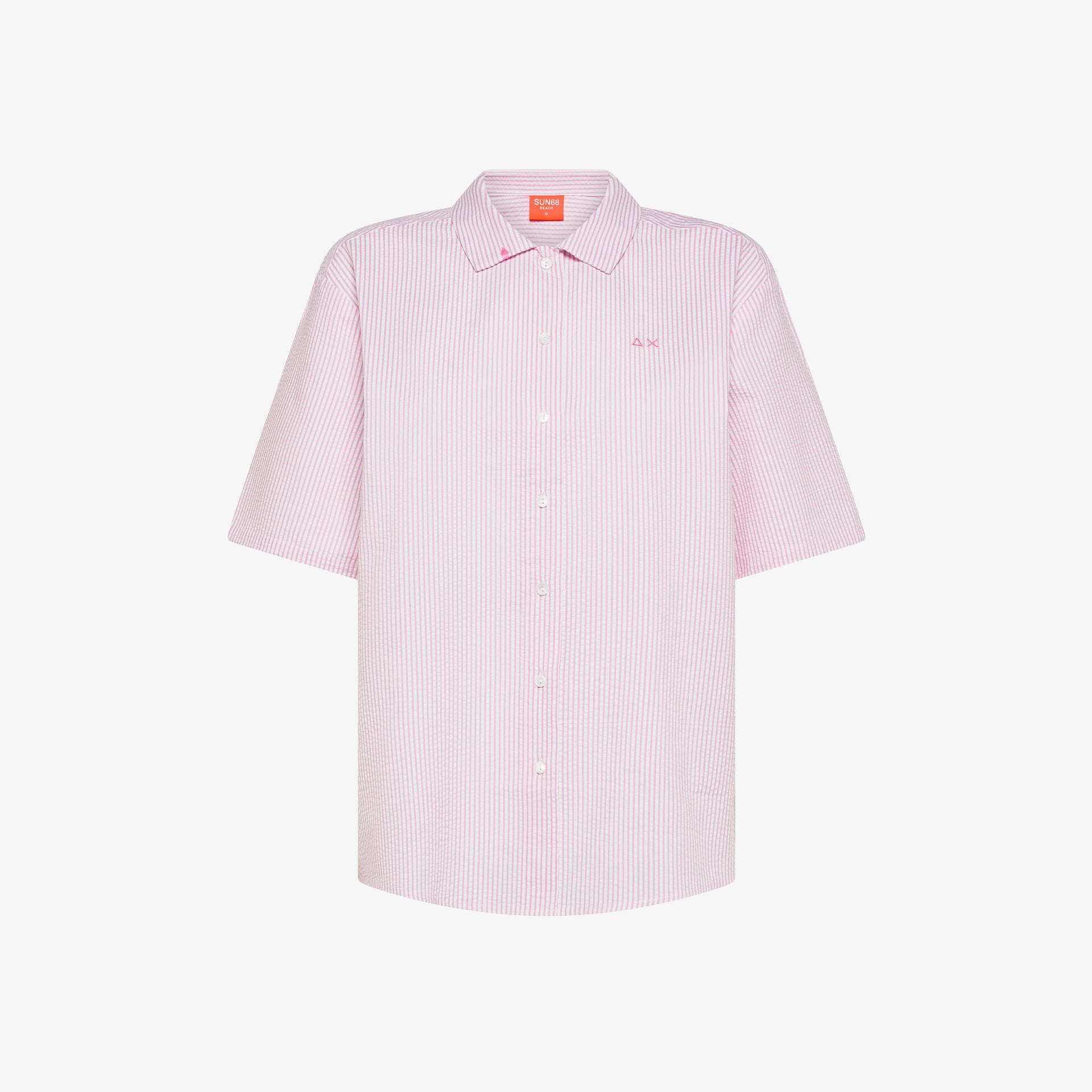 camicia donna sun68 righe bianco fuxia