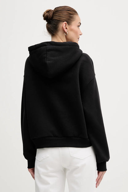 tommy hilfiger felpa donna nera outfit completo