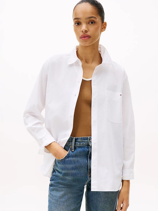tommy hilfiger camicia donna popeline cotone oversize