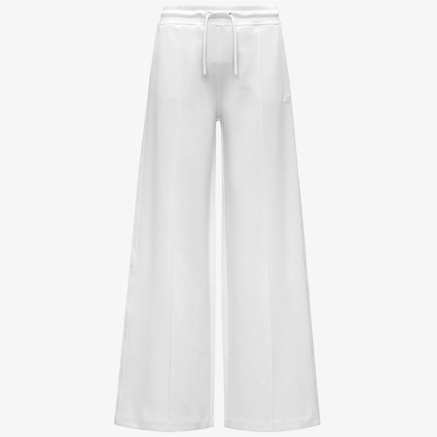 K-Way Loyre pantalone donna palazzo bianco in cotone stretch vita elasticizzata leisure
