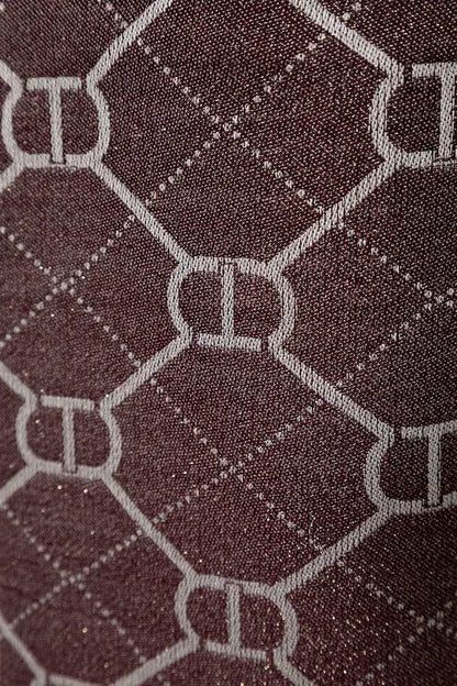 Stola Twinset donna in tessuto dégradé con logo all over e bordi sfrangiati, elegante e raffinata dettaglio