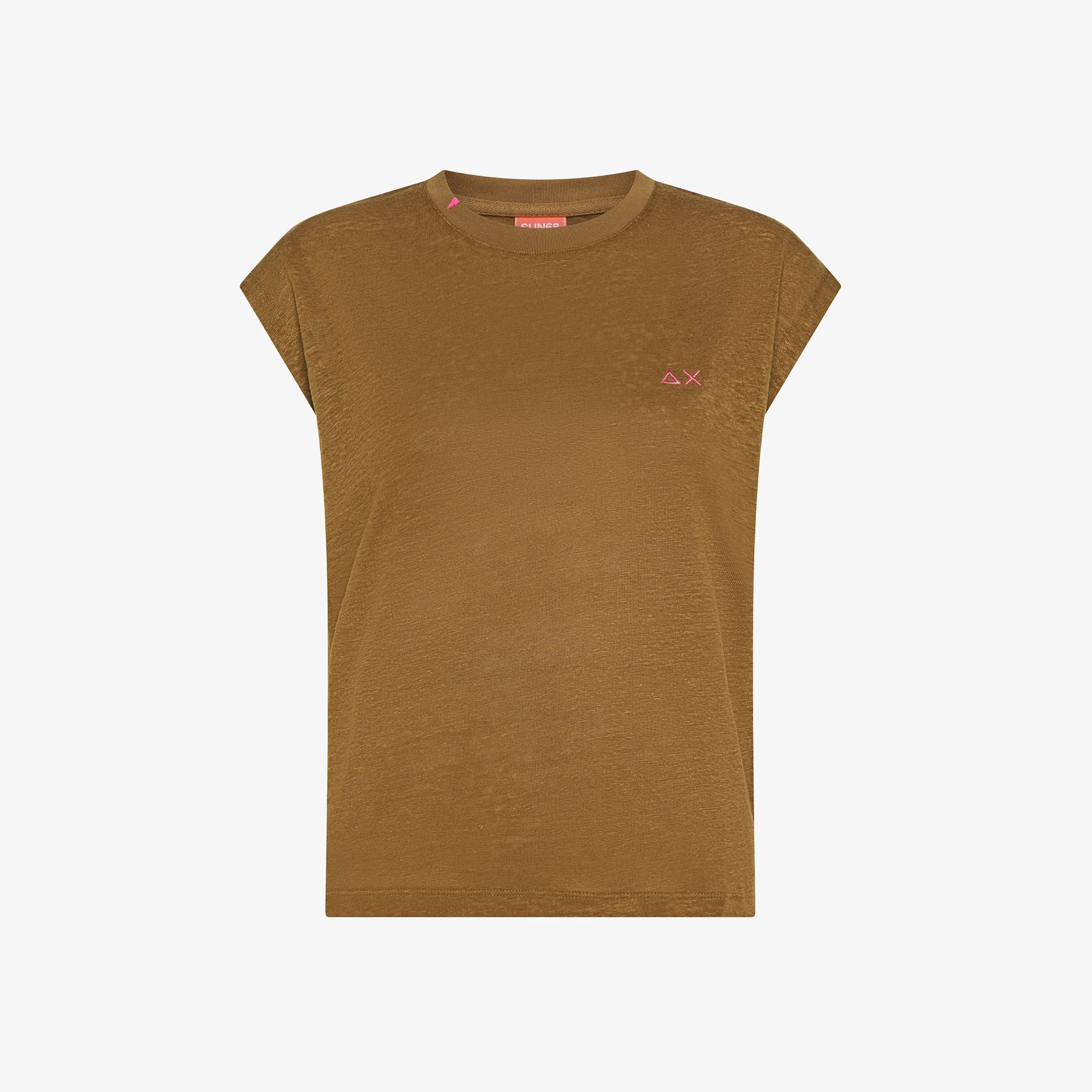 t shirt donna sun68 lino marrone volpe