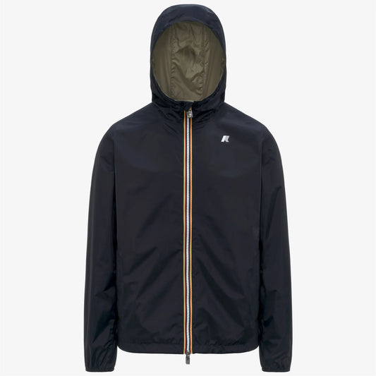 Giacca K-Way uomo reversibile verde blu con cappuccio