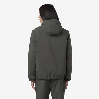 K-WAY JACK PLAIN WARM Green Blackish indossato vista posteriore