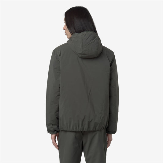K-WAY JACK PLAIN WARM Green Blackish indossato vista posteriore