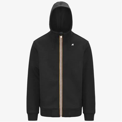 K-WAY Giacca felpa uomo in pile da uomo blu avio con cappuccio regolabile