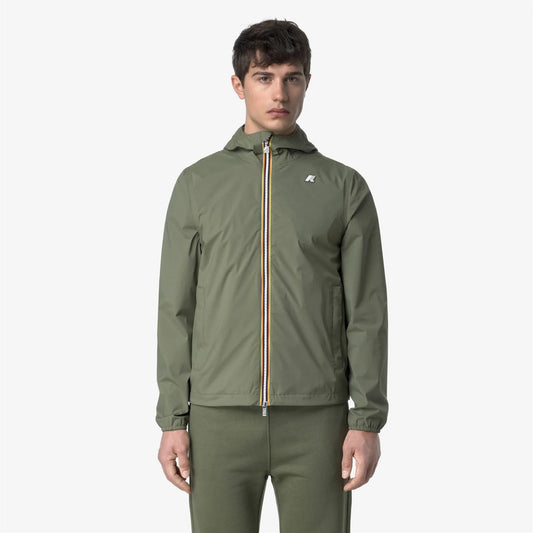 giacca K-Way Jack Stretch Nylon Jersey uomo impermeabile verde