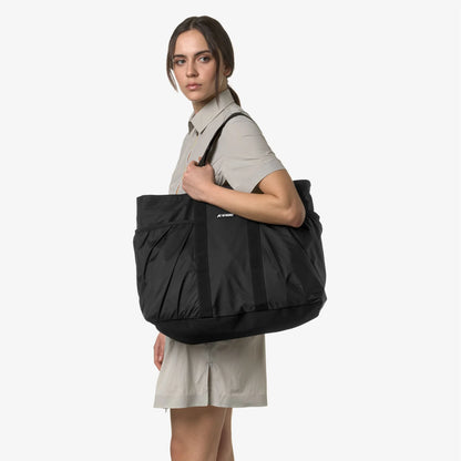 K-way Borsa donna Tote Impermeabile Versatile Unisex Nera e Grigia con Scomparti