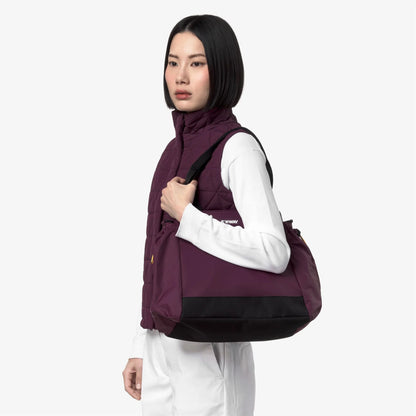 k-way aisy tote bag donna portata a spalla bordeaux