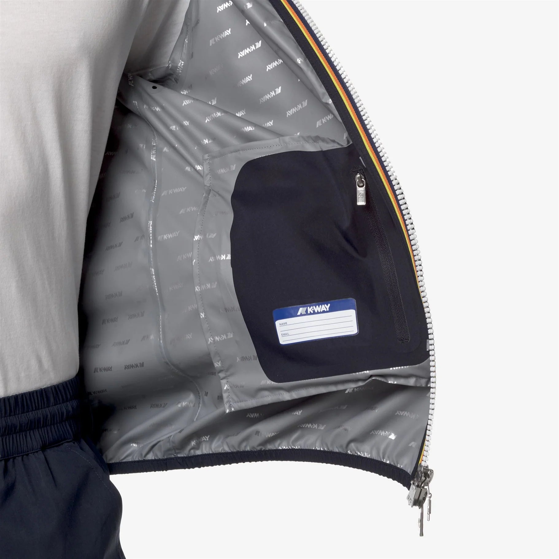 dettaglio interno membrana logo K-Way Jack Stretch Dot