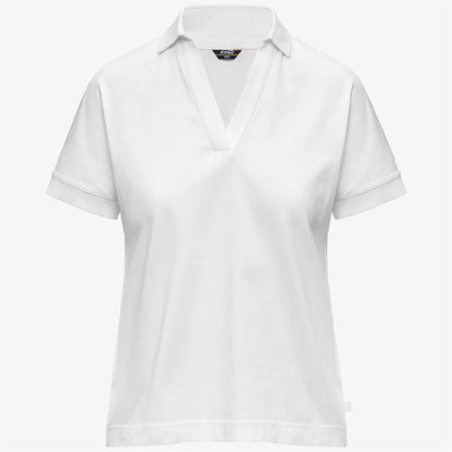k-way polo donna iselie bianca vista frontale prodotto
