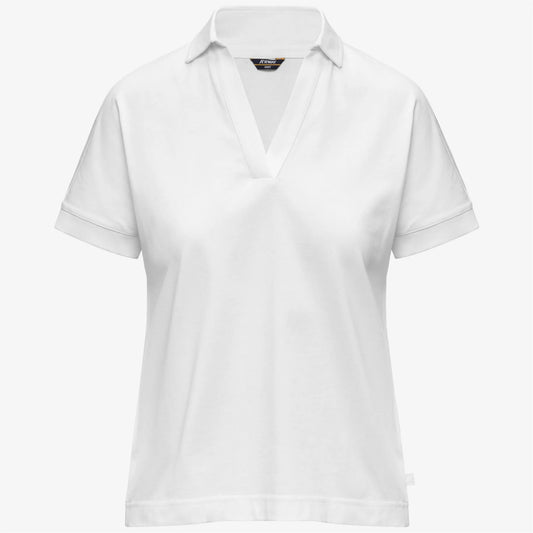 k-way polo donna iselie bianca vista frontale prodotto