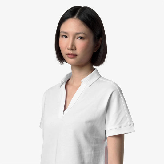 k-way polo donna iselie bianca vista frontale prodotto