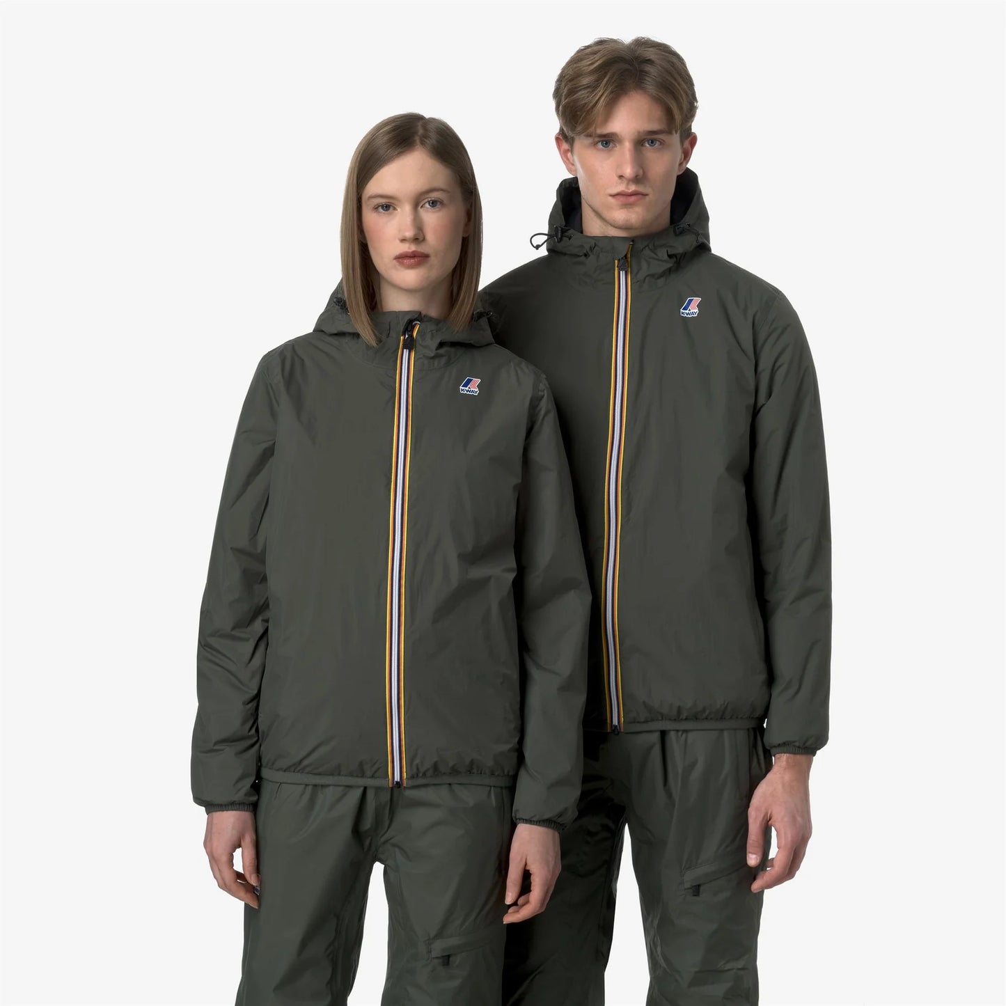 K-WAY Giubbino Uomo Intermedia Calda Unisex Verde Scuro con Materiali Riciclati K61273W