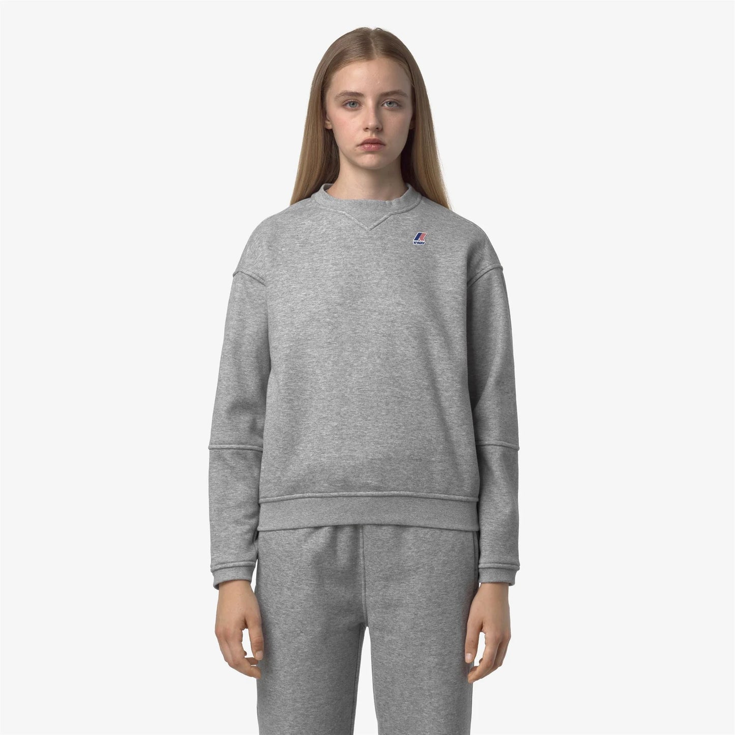 Kway felpa donna girocollo in pile di cotone spazzolato K6127MW AH1