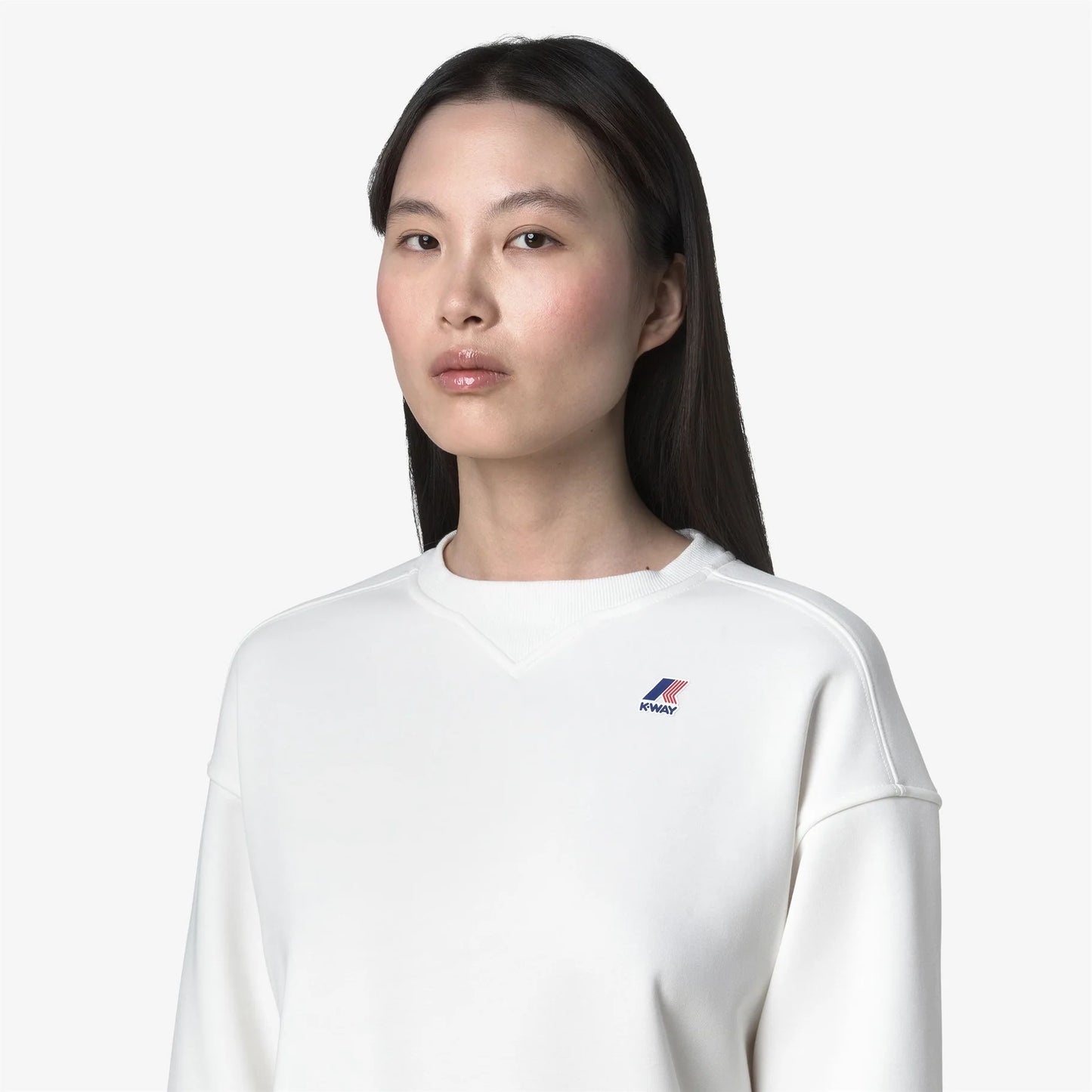 Kway felpa donna girocollo in pile di cotone spazzolato K6127MW X42