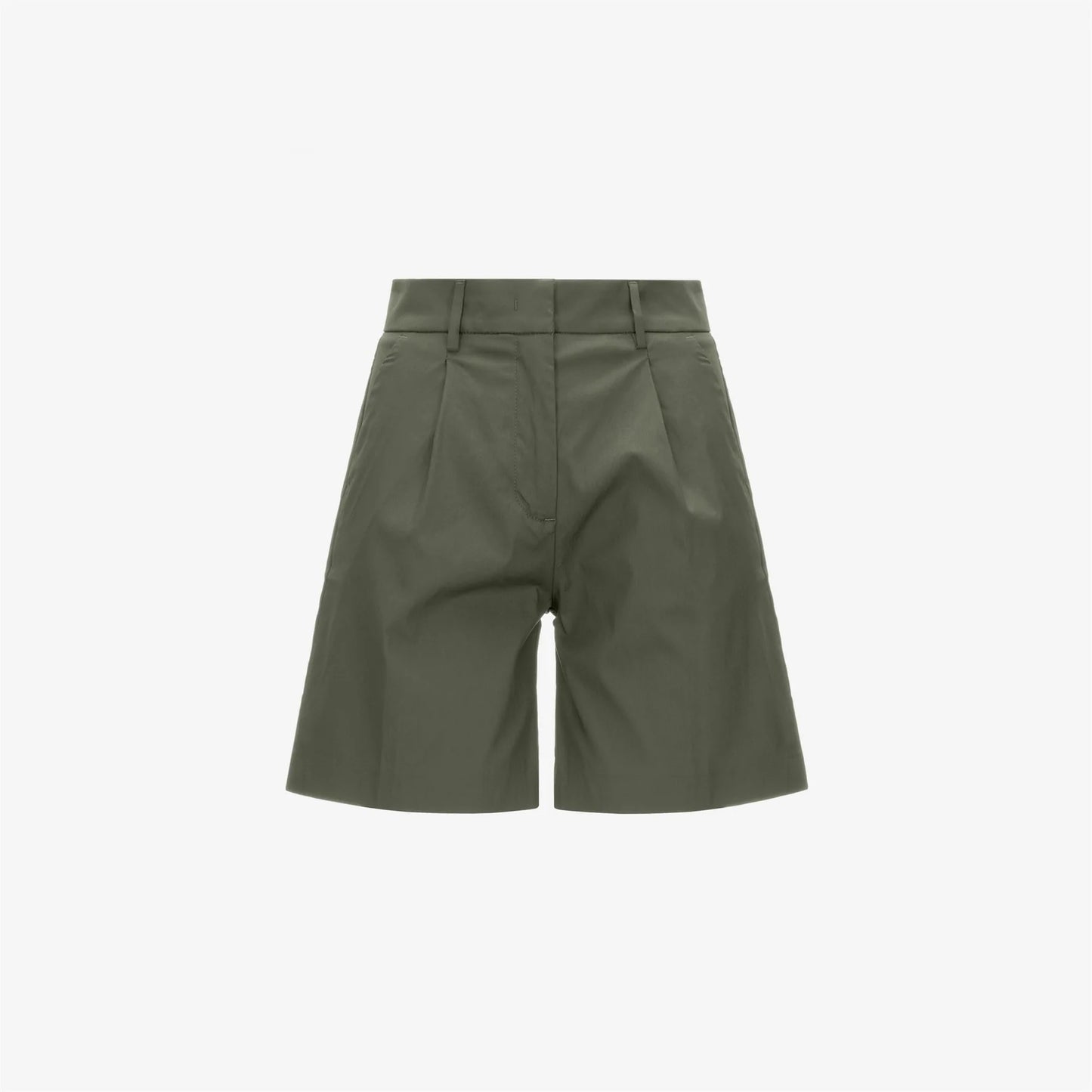 Bermuda K-Way donna chino verde militare vista frontale